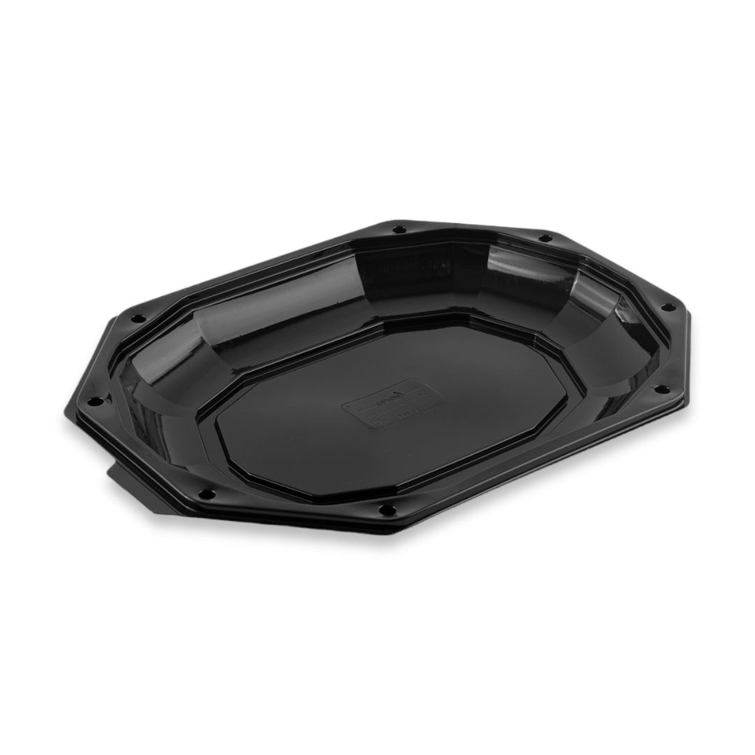 PLATOU OVAL NEGRU CU CAPAC 33CM